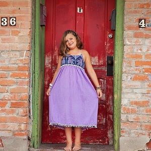 Elephant Pom-Pom Halter Maxi Dress